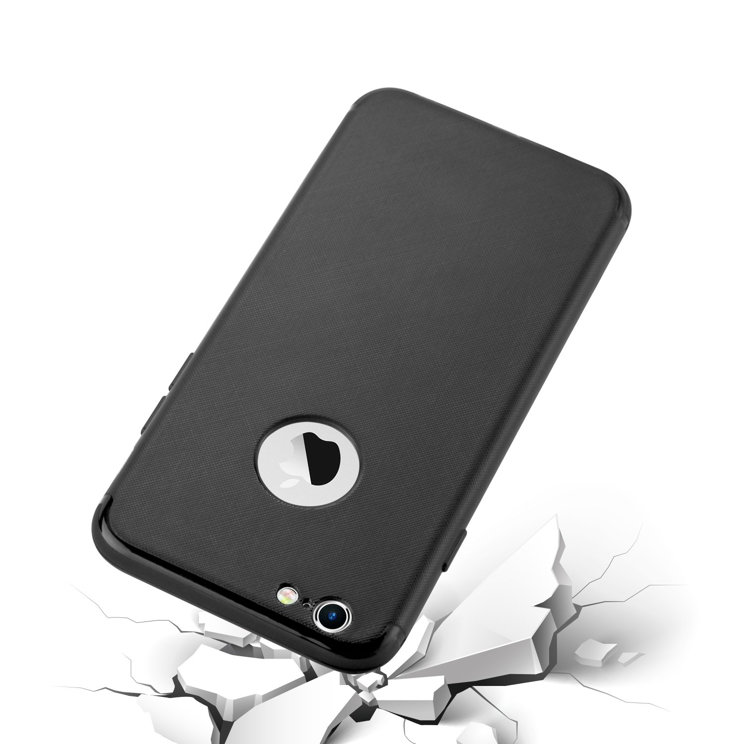 iPhone 7 Case Rubber Ultra Thin Slim Shockproof Soft Cover Lightweight Rubber Case for Apple iPhone 7 - Black