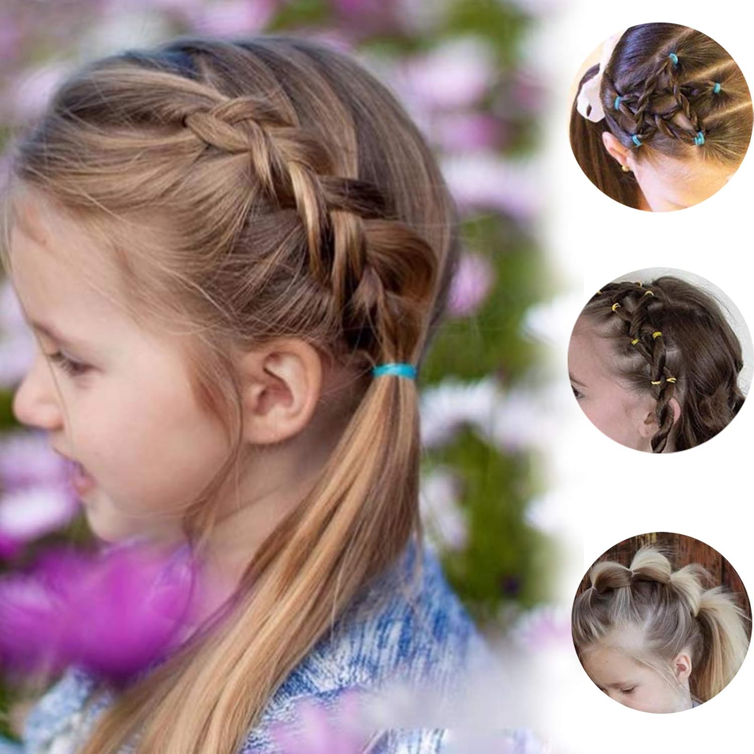 Molizummy 1500PCS Hair Ties, Color Elastic Rubber Hair Bands for Women Baby Girls Toddlers, Soft Fashion Hair Styling Accessories Ponytail Holders : Beauty