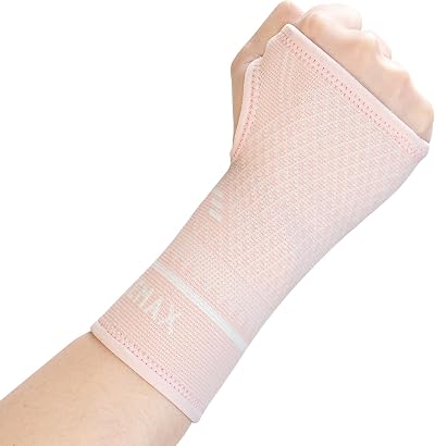 INDEEMAX Copper Infused Wrist Support Sleeve 1 Pair M Pink Left/Right