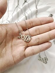 MICOMAKA Birth Year Number with Crown Necklace,Old