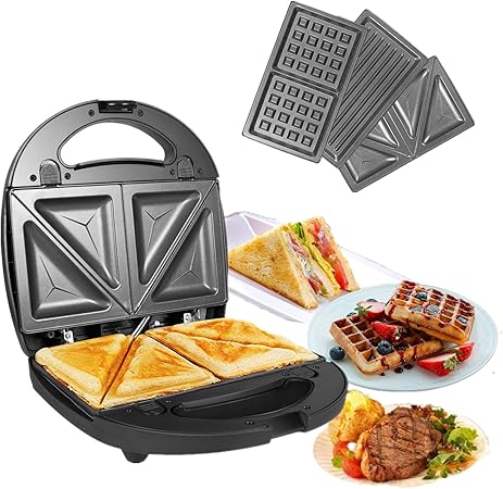 Ozavo 3 En 1 Sandwich Grill Gaufrier Sandwitch Toaster 3 Plaques