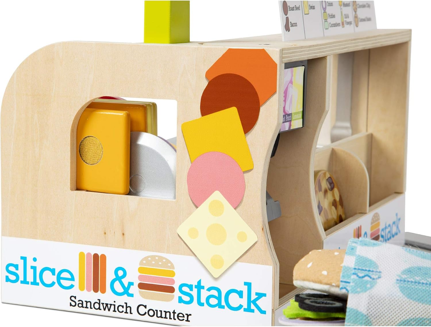 Melissa & Doug Slice & Stack Wooden Sandwich Counter, Multicolor, Child-size - Image 5