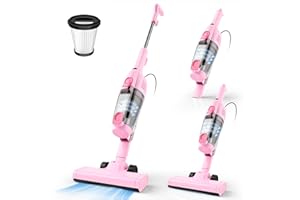 Vazone R6X Corded Stick Vacuum Cleaners for Home, 30000pa Powerful Suction Stick Vacuum with 16Ft Cord, 2 in 1 Lightweight Vacuum Cleaner for Hard Floor Pet Hair (Pink)