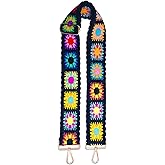 Replacement Purse Straps, 2" Crochet Flower Purse Straps Replacement Wide Adjustable Shoulder Strap for Bag Handbag