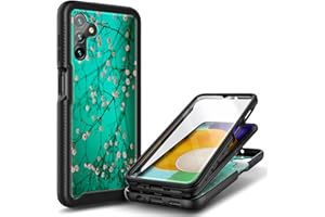 NZND Case for Samsung Galaxy A13 5G with [Built-in Screen Protector], Full-Body Protective Shockproof Rugged Bumper Cover, Impact Resist Durable Phone Case (Plum Blossom)