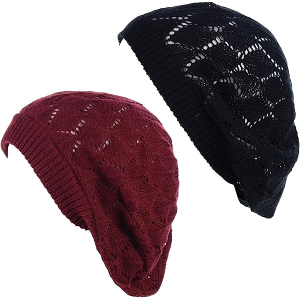 Womens Cable Knit Glitter Sheen Beret (2 Pack), Turquoise at