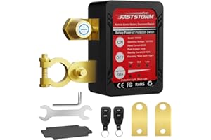 FASTSTORM 12V 24V 250A Black Remote Battery Disconnect Switch Remote Kill Switch for Car, Truck, RV, ATV, Boat, Anti-Theft, Automatic Power Shut Off with Wireless Remote Control
