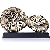 QIANLING Abstract Art Sculpture, Infinity Loop Symbol Sculpture, Abstract Decorative Statue, Gold Knot for Home Accents Decor, Decorativas Modernas for Coffee Table, Entryway, Living Room, Office