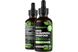 SimplyVital Chlorophyll Liquid Drops for Clear Skin & Energy Boost - Immune Support Supplement - Made in USA - Liquid Chlorophyll for Gut Health - Internal Deodorant - Antioxidant- 2 FL OZ