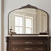 Micasso Large Bronze Vintage Mirror: 40"x29" French Baroque Antique Mirror - Traditional Ornate Decorative Wall Mounted Arche