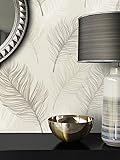 NEWROOM Wallpaper beige feathers modern paper taupe