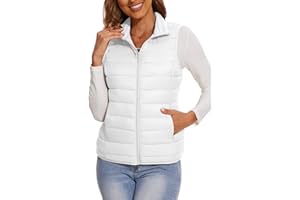 SMENG Women's Lightweight Quilted Puffer Vest Sleeveless Stand Collar Zip-Up Padded Outerwear Gilet