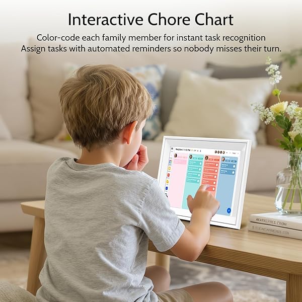 LINKDAZE DIGITAL CALENDAR 10.1” ELECTRONIC CALENDAR FOR FAMILY SCHEDULES, WIFI SMART CALENDAR BUILT-IN 32GB MEMORY, 1280 * 800 IPS HD TOUCHSCREEN INTERACTIVE FAMILY PLANNER & MEAL PLANNER-WHITE