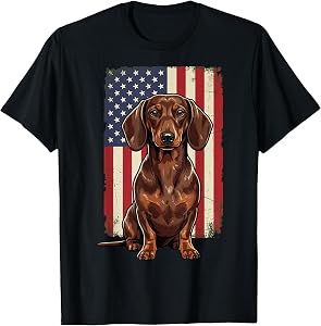 Dachshund US Flag T-Shirt