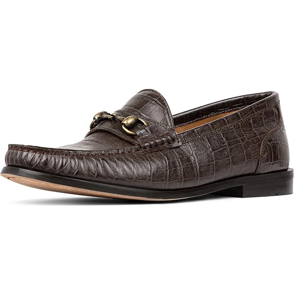 Donald J. Pliner Men\'s Chocolate Brown Leather Slip-On Bit Loafers Amazon.com | Donald Pliner Mens Nickolas Tumbled Calf, Dark  main image 4