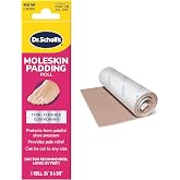 Dr. Scholl's Moleskin Padding Roll, Flexible Cushioning, 24" x 4 5/8" | Moleskin for shoes, 1 roll, thin moleskin tape for toes and heels, trim-to-fit for pain relief when breaking in new shoes