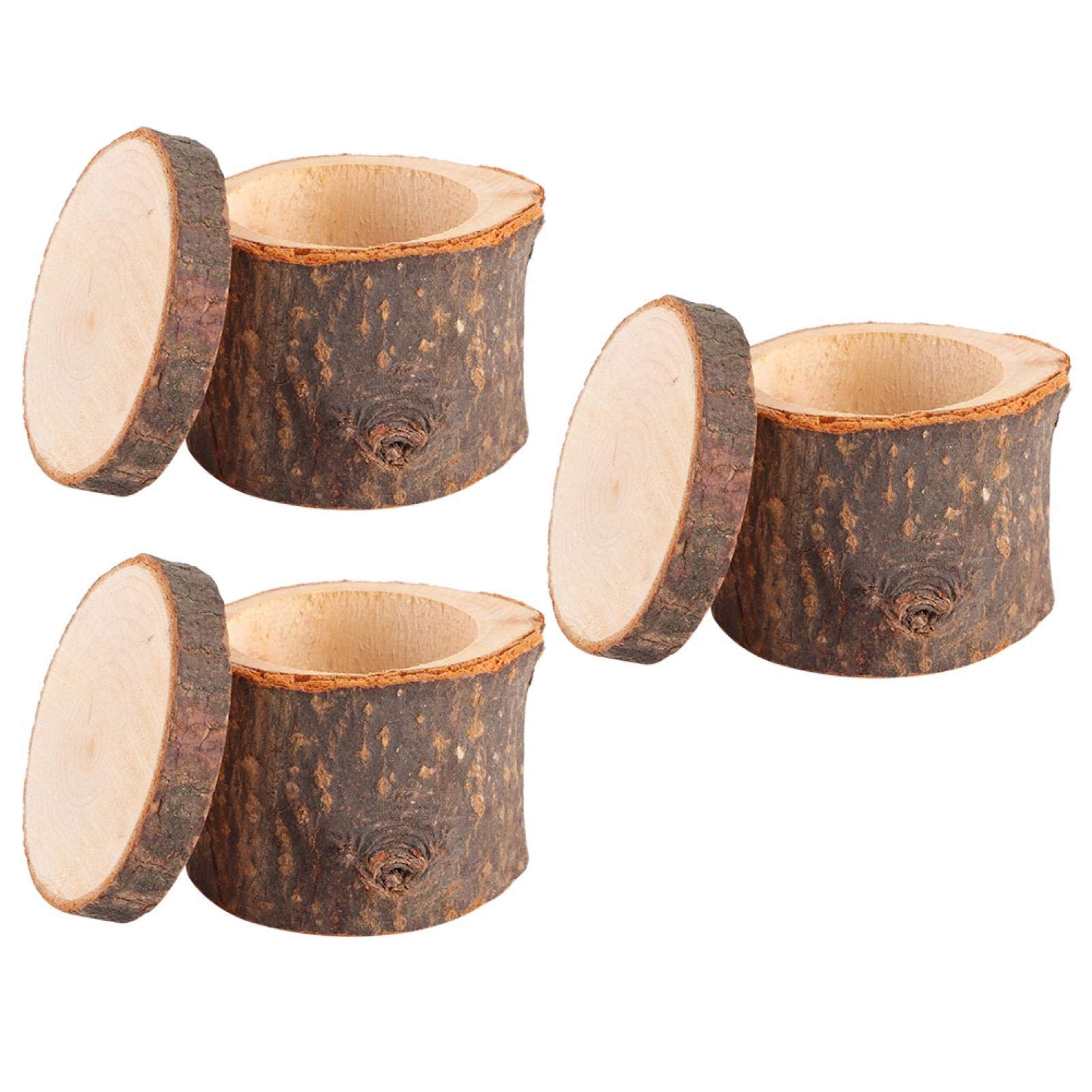 Buachois 3PCS Wood Wedding Ring Box,Small Wooden Travel Jewelry Box Organizer Vintage Ring Display Storage Case for Rings Earrings Necklace for Proposal Wedding Engagement