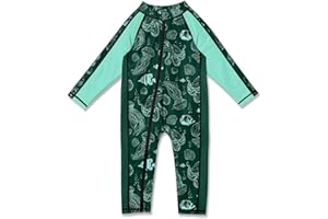 BesserBay Unisex Baby UPF 50+ Long Sleeve Zip Up One Piece Swimsuit 0-36 Months