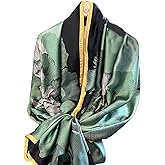 Aufeel Fashion Scarves 100% Satin Silk Scarf Long Lightweight Sunscreen Shawls Wraps for Women Hair Scarves