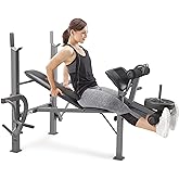 Marcy Standard Weight Bench Incline with Leg Developer and Butterfly Arms, Multifunctional Workout Equipment, Workout Equipment for Home Gym, Alloy Steel MD-389