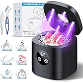Ultrasonic Retainer Cleaner Machine, Upgraded 52kHz Ultrasonic Denture Cleaner for Night Guards, Braces, Toothbrush Heads, Je