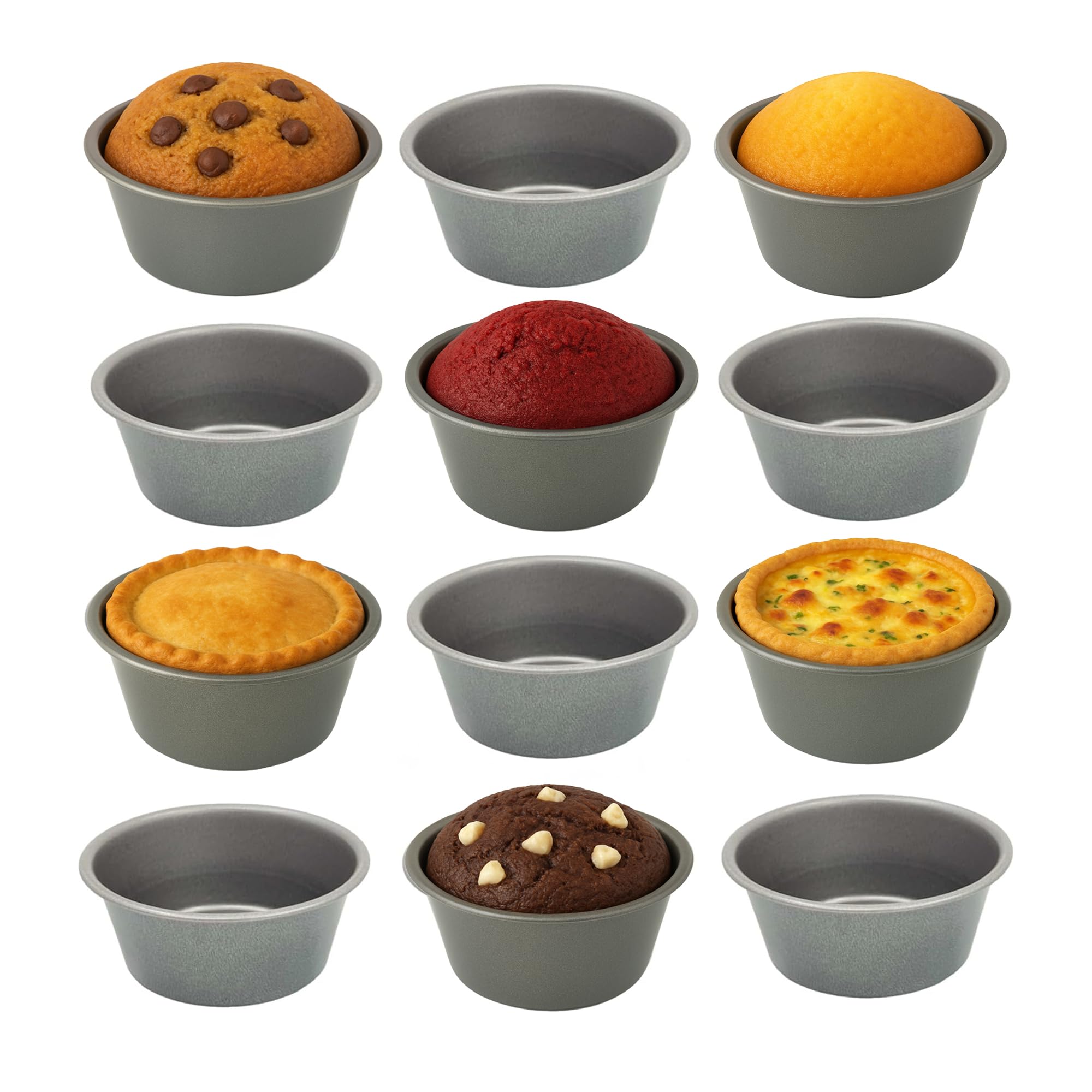 Samuel Groves 12 Pack Muffin, Pie, Fairy Cupcake Cups, Superior Double Coated Non-Stick, Air Fryer Suitable, UK Made Individual Baking Cups for Muffins, Cupcakes, Mini Pies, Party, and Pudding
