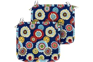 Magpie Fabrics Indoor Outdoor Patio Replacement Cushion Cover with Ties 2 Pack, Loveseat Chair Couch Slipcover Water Repellent UV Resistant Decor for Home Garden(Heronsbill Navy, 20x18x4 Inch)