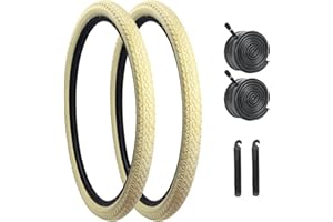 24x2.125 Bike Tire, HUIOK 24 Inch Folding Beach Cruiser Bike Tires Replacement with Tubes and Levers