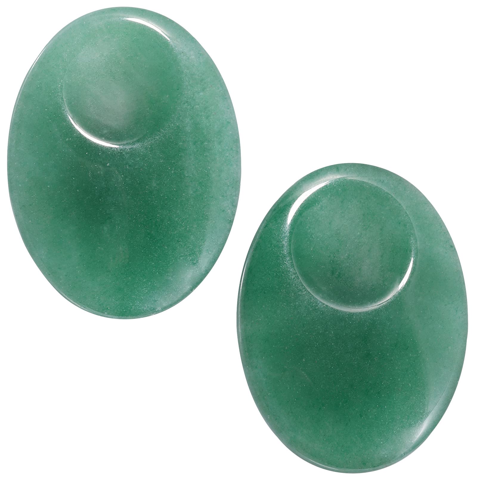 mookaitedecor Pack of 2 Green Aventurine Crystal Thumb Worry Stones Healing Crystals for Anxiety Stress Relief Good Luck Thumb Stones Gift, Polished Oval Worry Stone Palm Pocket Stones for Meditation