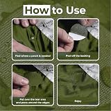 aZengear Self-Adhesive Repair Patches 11 Shapes Olive Nylon Polyester Waterproof view 2