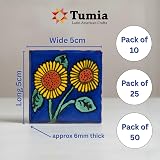 Tumia LAC Gabriella Talavera Tile 5x5cm Handmade Mexican Ceramic Crafts view 2