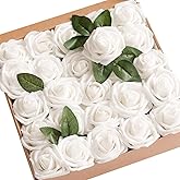 Ling's Moment Artificial Rose Flowers 25pcs Foam Roses w/Stem for DIY Wedding Bouquets Centerpieces Bridal Shower Party Home Decorations (Regular 3 inch /25pcs)