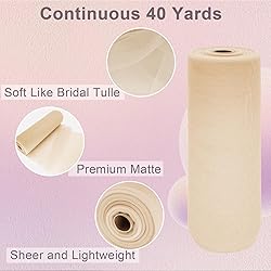 Beige Tulle Fabric Roll Spool Bolt