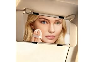 Large 11.6"x5.3" Car Visor Mirror,HD Car Vanity Mirror with Straps for Makeup Touch-ups,Universal Shatterproof Cars Sun Visor