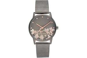 ARMITRON Nine West Women's Floral Dial Mesh Bracelet Watch