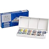 Winsor & Newton Cotman Watercolor Paint Set, Studio Set, 12 Half Pan with Brush