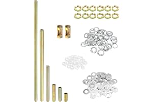 PATIKIL 1/8IP Thread 6 Size Lamp Tube Kit with Fixing Nuts Washers, 1 Set Assorted Fasteners Hardware for Chandelier Ceiling 