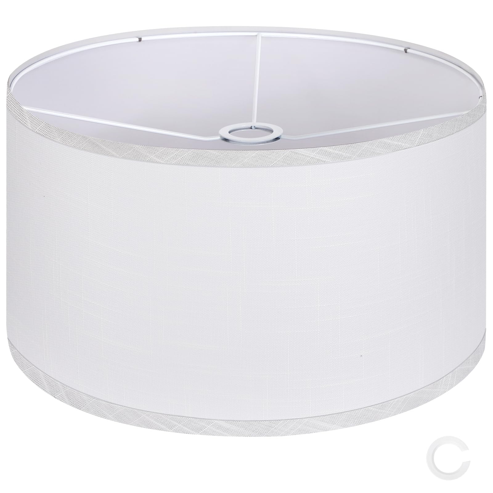 Photo 1 of OUTON White Large Drum Lamp Shades for Floor Lamps, 16" Top x 16" Bottom x 9" High, Easy to Assemble, Replacement Linen Lampshades for Table Lamps & Bedside Lamps (1.65" Spider)