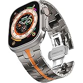 FULLIFE Titanium Band Compatible with Apple Watch Ultra 3/2/1 Bands 49mm for Men, Durable Lightweight Titanium Metal Strap for iWatch Series 11/10 46mm, 9/8/7 45mm, SE3/6/5/4 44mm, 3/2/1 42mm