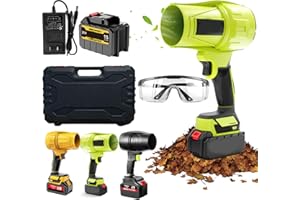 KATATOL Seesepro Blower, Cordless Leaf Blower Handheld with Battery and Charger, 200 Mph Airflow/3.0 Ah Rechargeable Battery/40 Minutes Runtime/1000g Blowing Force for Car, Patio, Garage (Green)