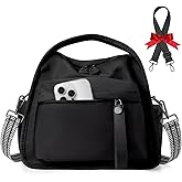 Nylon Crossbody Bags for Women Lightweight Top Handle Shoulder Bag Waterproof Satchel Hobo Handbag, Bonus with a Extra Strap
