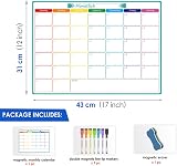 KTRIO Monthly Planner Whiteboard A3 Magnetic Fridge Calendar Chore Chart view 2