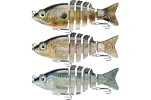 GOTOUR Fishing Lures for Freshwater or Saltwater, Easy to Use for Family Fishing Beginner and Pros, Most Lifelike Jointed Swimbait，Slow Sinking Bass Pike Panfish Walleye Lures, Fishing Gifts for Men