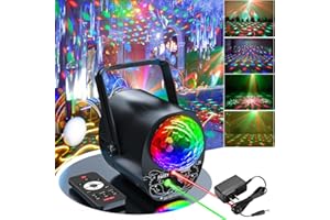 AMOSAMZ Disco Ball Party Lights Dj Disco Lights,Black Light Sound Activated Strobe Lights with Remote Control RGB Projection Effects for Party Holiday KTV Bar Wedding Christmas Karaoke Club Black Party