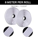 Hoiny Hook and Loop Tape 8M 20mm White Self-Adhesive Strips view 2