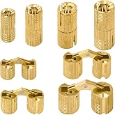 8Pcs Brass Barrel Hinges Hidden Set, 8mm/10mm/12mm/14mm | Invisible Barrel Hinge, 180 Degree Opening Angle, Concealed Cabinet Furniture Hinges, For DIY Jewelry Box Hand Craft