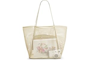 KALIDI FANCY FOREST KALIDI Mesh Beach Tote Bag Women Shoulder Hobo Handbag 23L Large Grocery Tote Bag Casual Shopping Bag Vacation Travel Pool