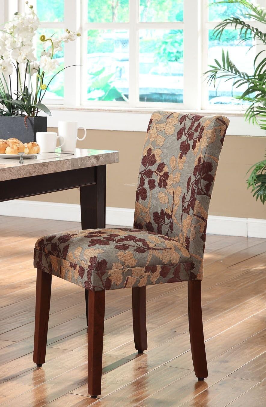 HomePop Parsons Classic Upholstered Accent Dining Chair, Single Pack, Brown Sage Leaf - Chairs