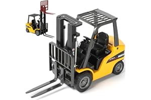 SHINESIGNAL Liftable Forklift Toy, All Metal Die-cast Construction Fork Truck with Articulating Arm, Movable Forks - Scale Mini Vehicle Model for Kids Adult Collection & Desk Decoration- Yellow