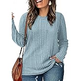 DOLNINE Womens-Plus-Size-Tops Casual Long Sleeve Shirts Lightweight Loose Fit Crewneck Sweatshirts Fall/Winter Tees XL-5XL